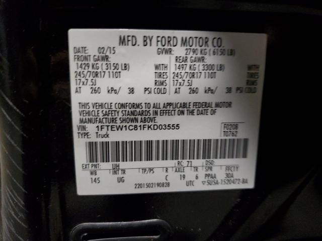 1FTEW1C81FKD03555 | 2015 FORD F150 SUPER