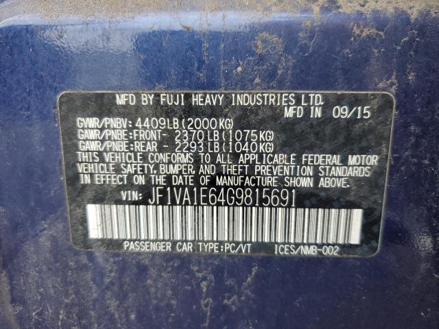2016 SUBARU WRX PREMIU - JF1VA1E64G9815691