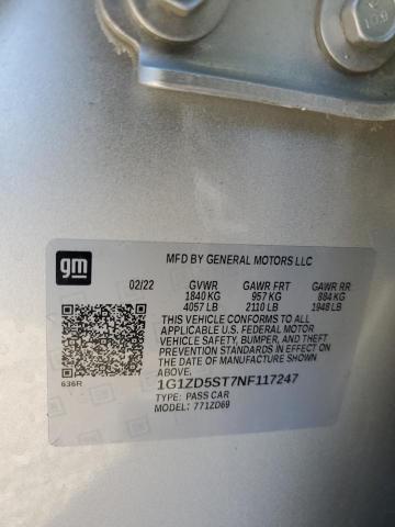 2022 CHEVROLET MALIBU  LT - 1G1ZD5ST7NF117247