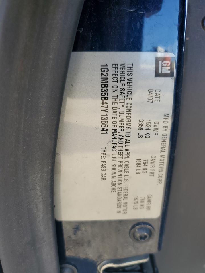 1g2mb35b47y136641 1G2MB35B47Y136641 2007 Pontiac Solstice