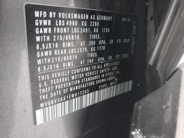 WVGBV3AX1EW617253 | 2014 VOLKSWAGEN TIGUAN S