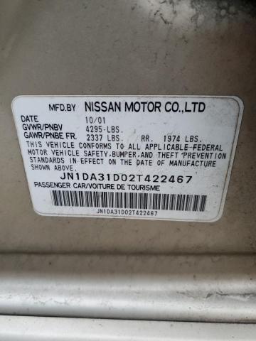 2002 Nissan Maxima Gle VIN: JN1DA31D02T422467 Lot: 81836523