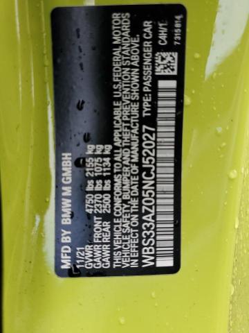 2022 BMW M4 COMPETI - WBS33AZ05NCJ52027
