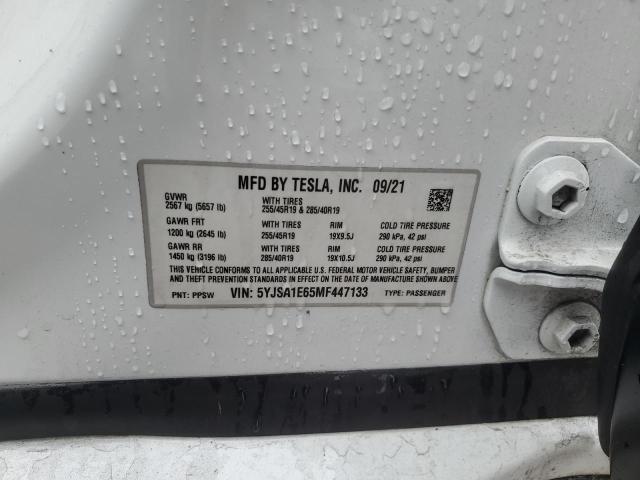 5YJSA1E65MF447133 | 2021 TESLA MODEL S