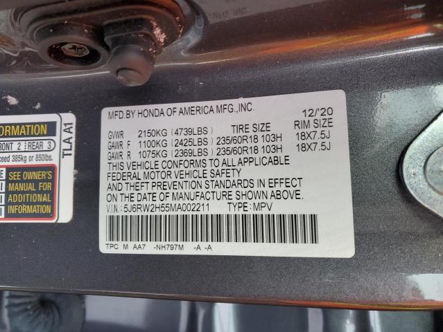 5J6RW2H55MA002211 | 2021 Honda cr-v ex