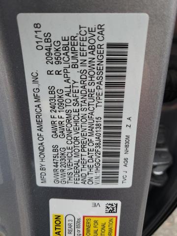 1HGCV2F38JA013815 | 2018 HONDA ACCORD SPO