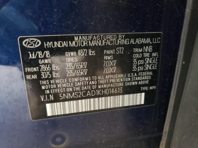 5NMS2CAD1KH014613 | 2019 Hyundai santa fe se