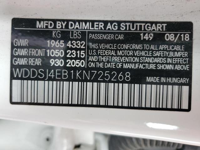 VIN WDDSJ4EB1KN725268 2019 Mercedes-Benz CLA-Class,... no.12