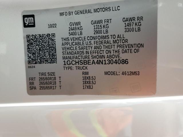 2022 CHEVROLET COLORADO - 1GCHSBEA4N1304086