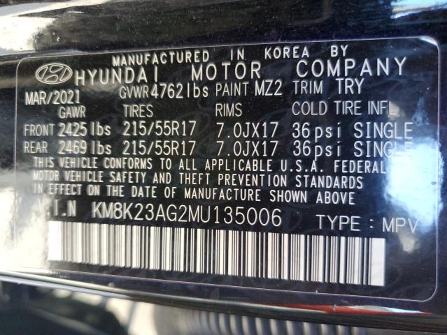 KM8K23AG2MU135006 | 2021 HYUNDAI KONA SEL