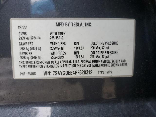 7SAYGDEE4PF620312 | 2023 TESLA MODEL Y