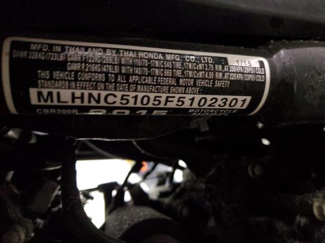 2015 HONDA CBR300 R MLHNC5105F5102301