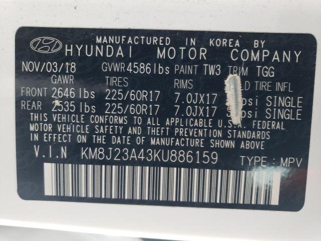2019 HYUNDAI TUCSON SE - KM8J23A43KU886159