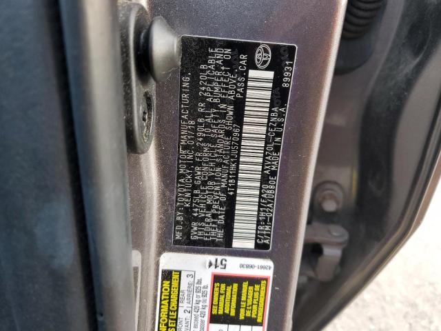 4T1B11HK1JU570967 | 2018 TOYOTA CAMRY L