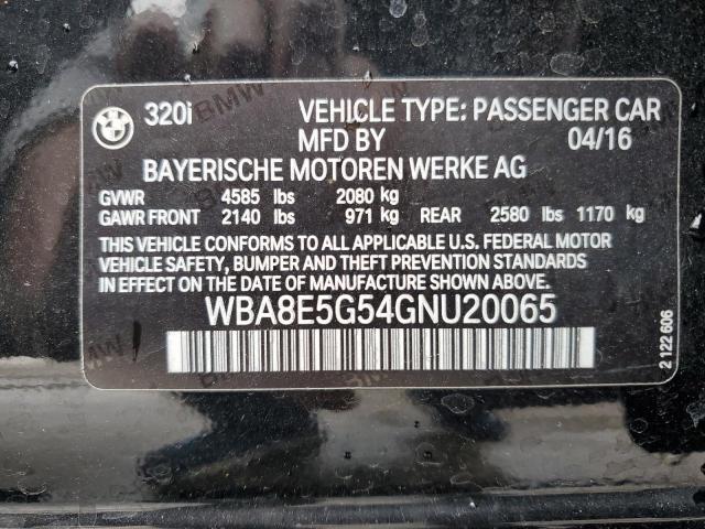 WBA8E5G54GNU20065 | 2016 BMW 320 XI