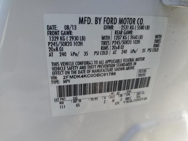 2FMDK4KC0DBC91786 2013 Ford Edge Limited