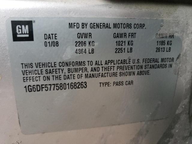 2008 Cadillac Cts VIN: 1G6DF577580168263 Lot: 39704214