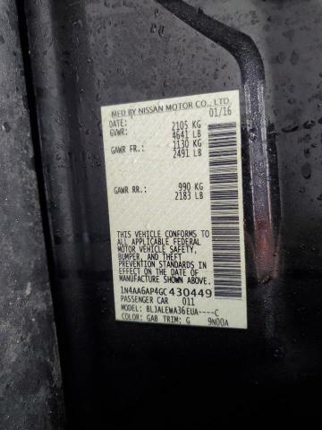 2016 NISSAN MAXIMA 3.5 1N4AA6AP4GC430449