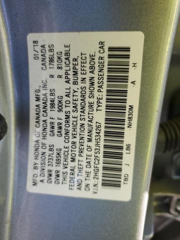 2HGFC2F53JH534267 | 2018 HONDA CIVIC LX