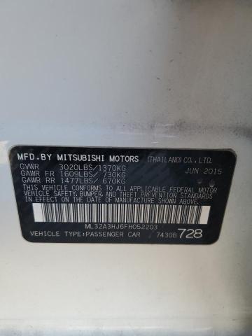 ML32A3HJ6FH052203 | 2015 MITSUBISHI MIRAGE DE