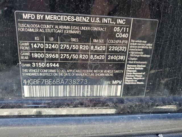 4JGBF7BE6BA738273 | 2011 MERCEDES-BENZ GL 450 4MATIC