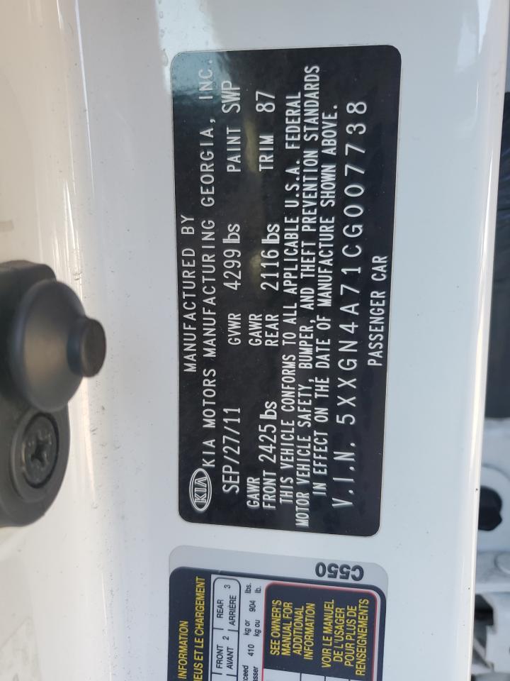 5XXGN4A71CG007738 2012 Kia Optima Ex