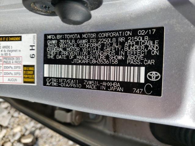 2017 TOYOTA PRIUS - JTDKARFU8H3536158