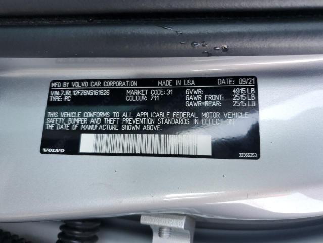 2022 VOLVO S60 B5 MOM 7JRL12FZ6NG161626