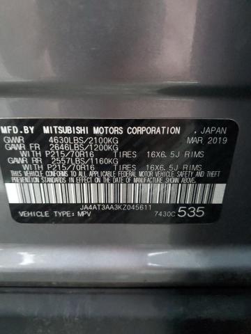 JA4AT3AA3KZ045611 | 2019 MITSUBISHI ECLIPSE CR