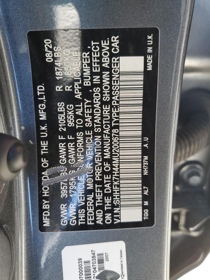 SHHFK7H44MU200678 2021 Honda Civic Sport SHHFK7H44MU200678 2021 Honda Civic Sport