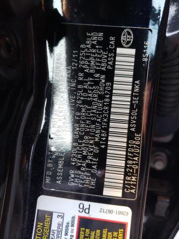 4T4BF1FK3CR184709 | 2012 Toyota camry base