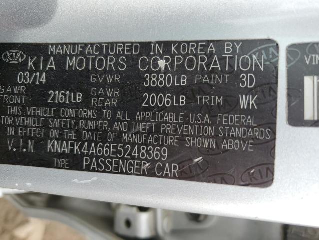 KNAFK4A66E5248369 | 2014 KIA FORTE LX