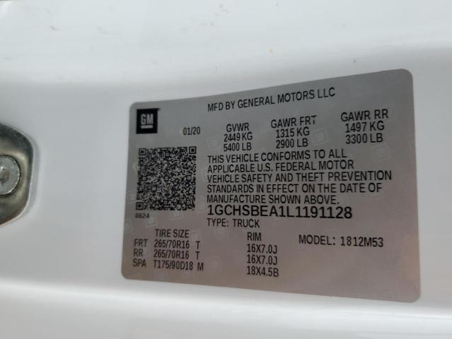 1GCHSBEA1L1191128 | 2020 CHEVROLET COLORADO