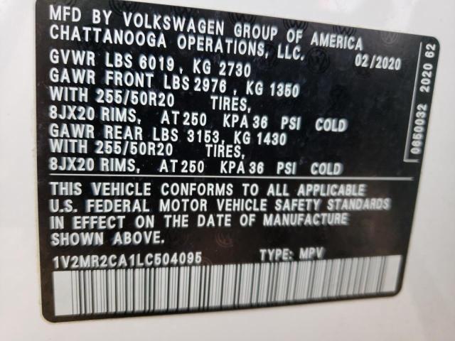 1V2MR2CA1LC504095 | 2020 VOLKSWAGEN ATLAS SEL