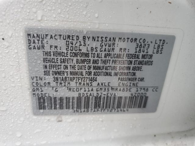 3N1AB7AP7FY271464 | 2015 NISSAN SENTRA S