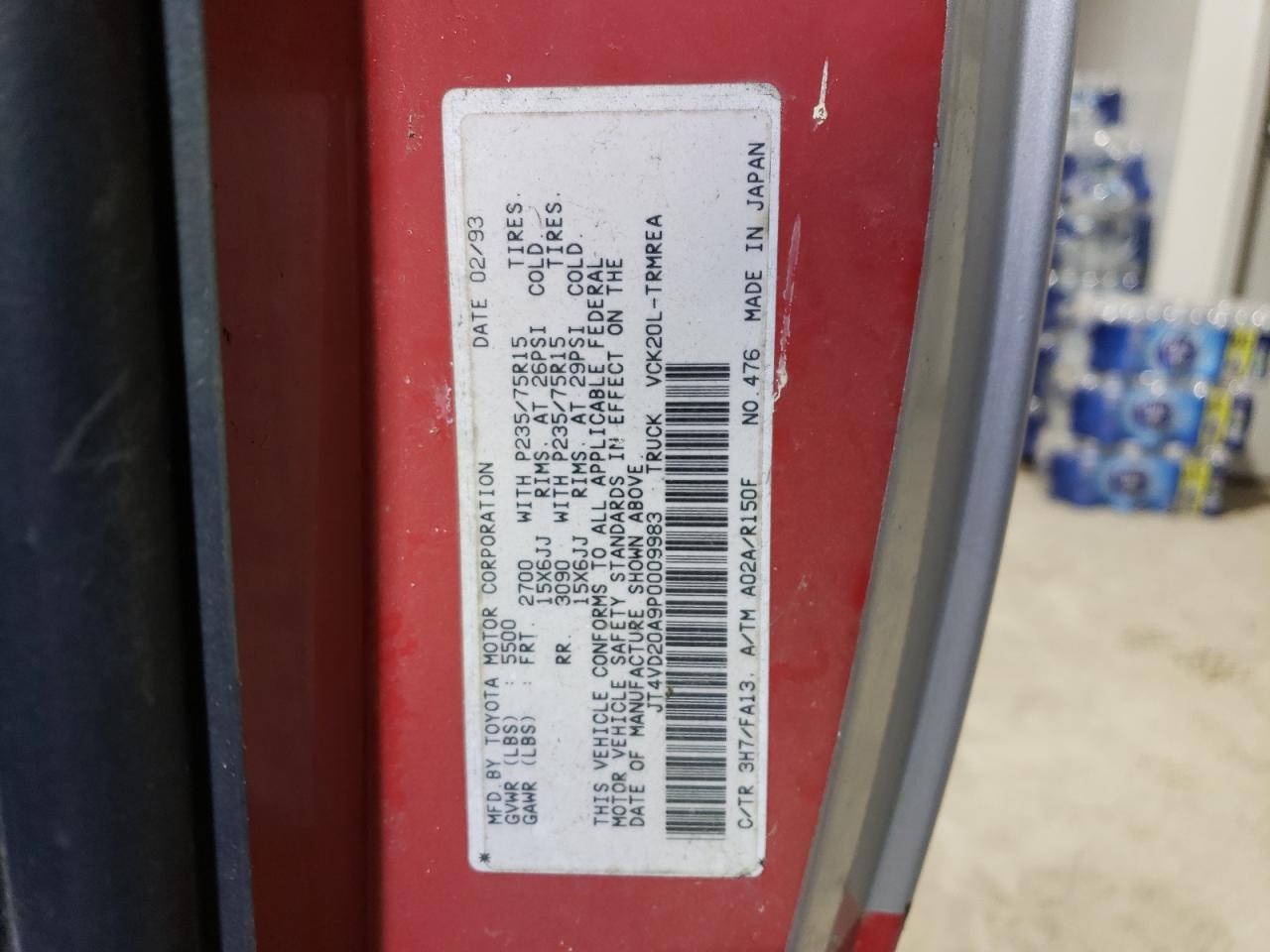 JT4VD20A9P0009983 1993 Toyota T100