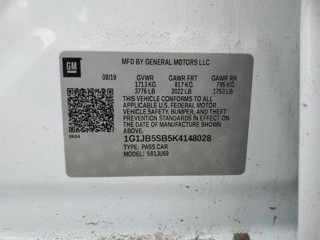 1G1JB5SB5K4148028 | 2019 CHEVROLET SONIC LS