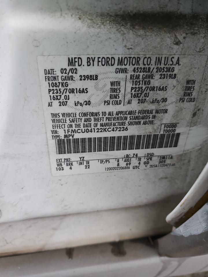 1FMCU04122KC47236 2002 Ford Escape Xlt