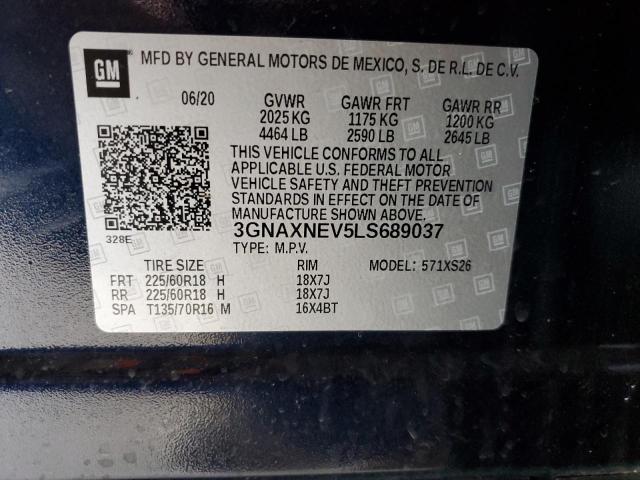 3GNAXNEV5LS689037 | 2020 Chevrolet equinox premier