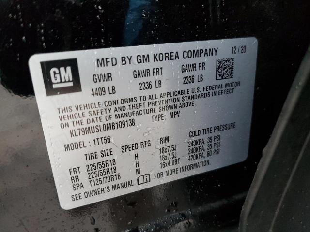 KL79MUSL0MB109138 | 2021 CHEVROLET TRAILBLAZE