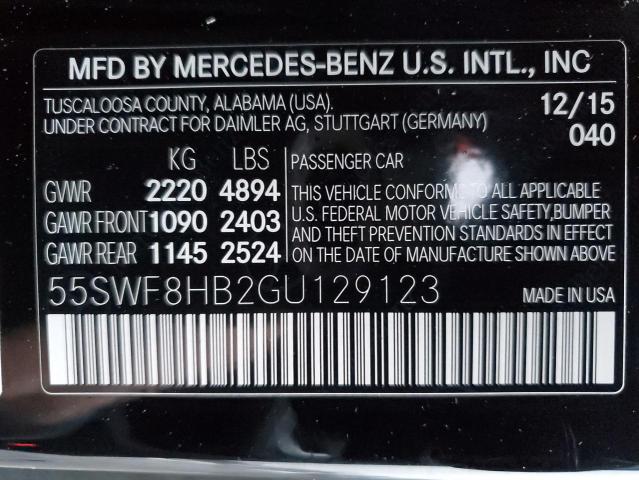 55SWF8HB2GU129123 | 2016 MERCEDES-BENZ C 63 AMG-S