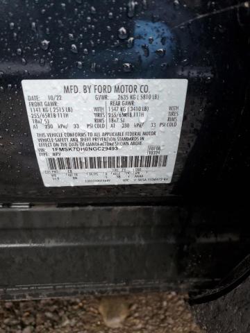 1FMSK7DH0NGC29493 | 2022 FORD EXPLORER X