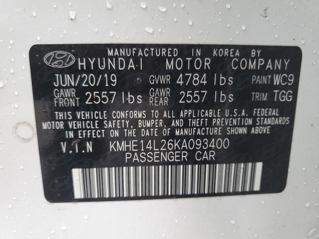2019 HYUNDAI SONATA PLU KMHE14L26KA093400