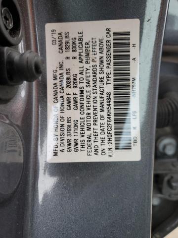 2019 HONDA CIVIC LX - 2HGFC2F64KH544848
