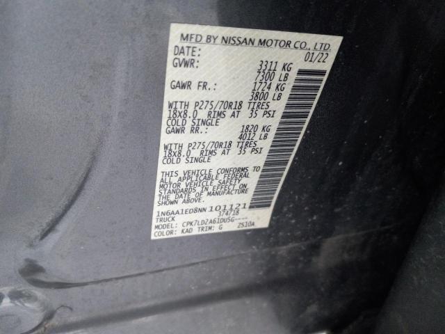 2022 NISSAN TITAN SV - 1N6AA1ED8NN101121