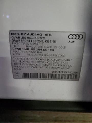 WA1EFCFS3FR002256 | 2015 AUDI Q3 PREMIUM