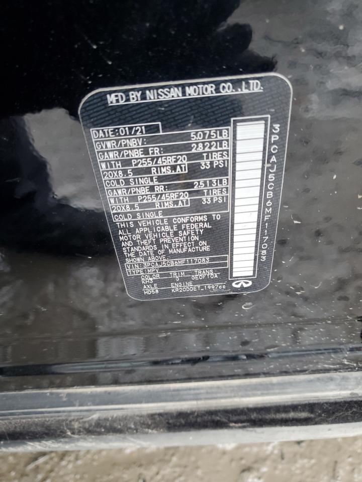 3PCAJ5CB6MF117083 2021 Infiniti Qx50 Essential