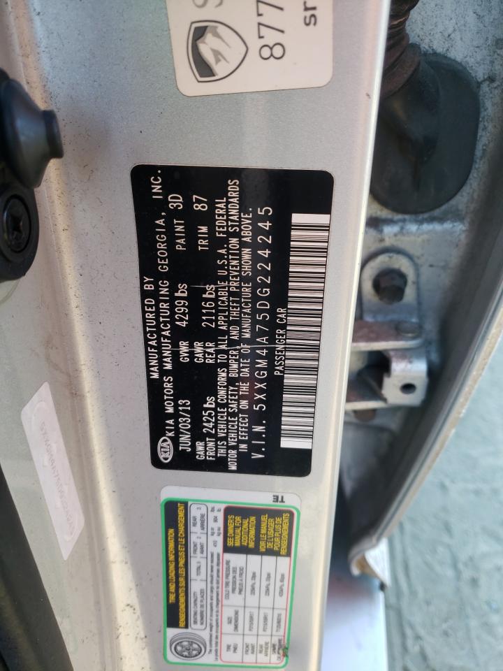 5XXGM4A75DG224245 2013 Kia Optima Lx