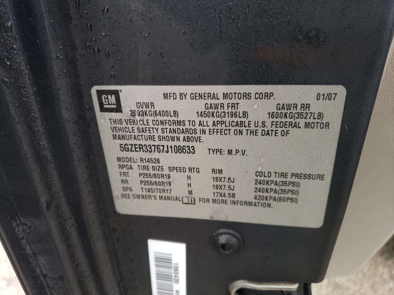 5gzer33767j108633 5GZER33767J108633 2007 Saturn Outlook Special