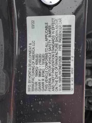 2022 HONDA CIVIC EXL - 19XFL1H73NE012828